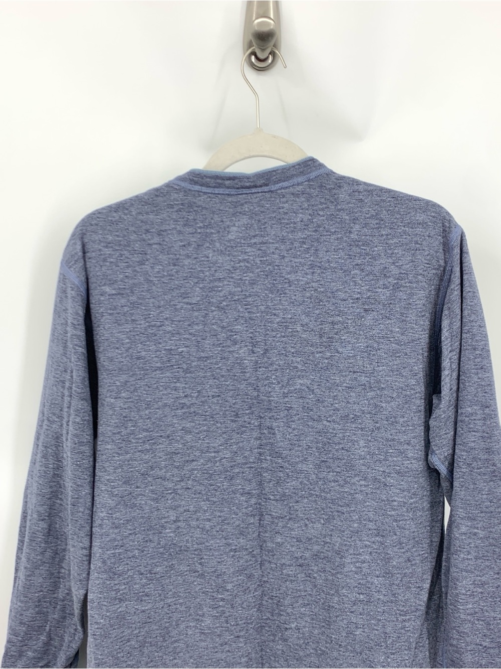 LL Bean Men Size Small Shirt Henley Base Layer Thermal Long Sleeve Blue Top - Picture 4 of 7